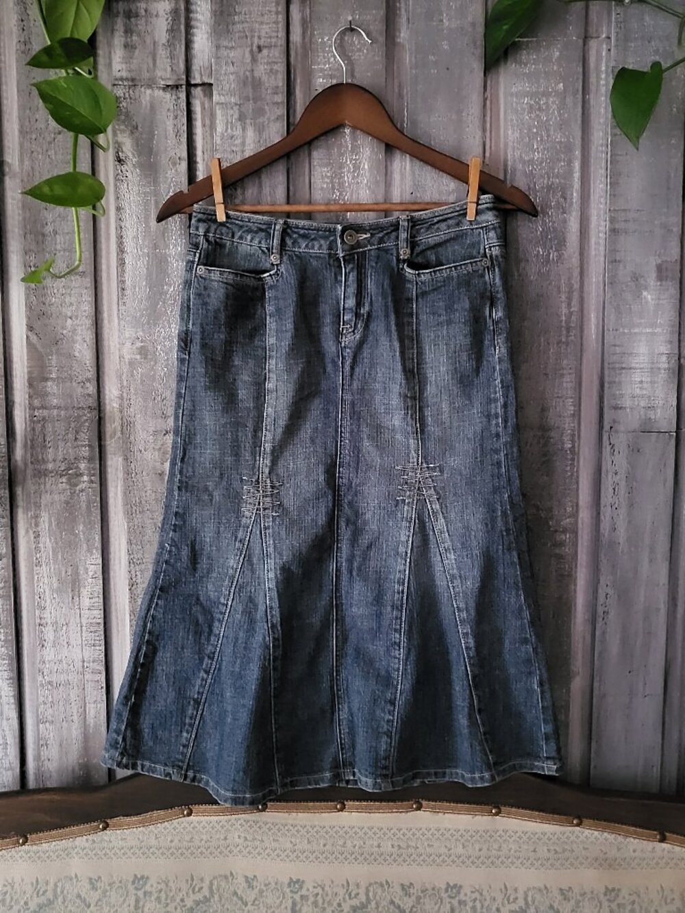 Smart Set Blue Denim Midi Skirt